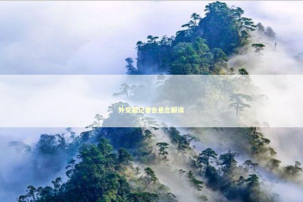 外交部记者会悬念解读