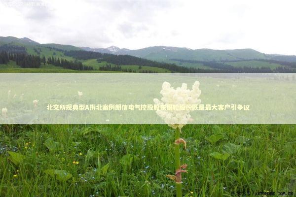 北交所现典型A拆北案例朗信电气控股股东银轮股份既是最大客户引争议