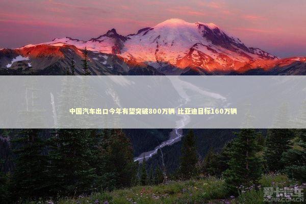 中国汽车出口今年有望突破800万辆 比亚迪目标160万辆