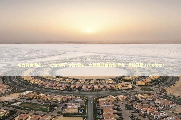 电力约束供应，“以铝代铜”刺激需求，大摩看好铝追涨行情，目标直指3700美元！