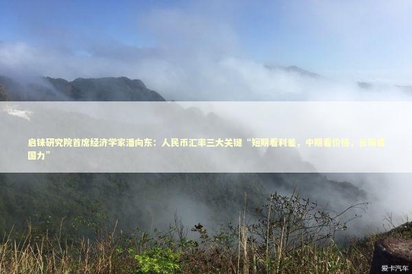 启铼研究院首席经济学家潘向东：人民币汇率三大关键“短期看利差，中期看价格，长期看国力”