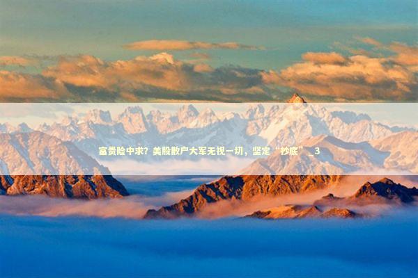 富贵险中求？美股散户大军无视一切，坚定“抄底”_3