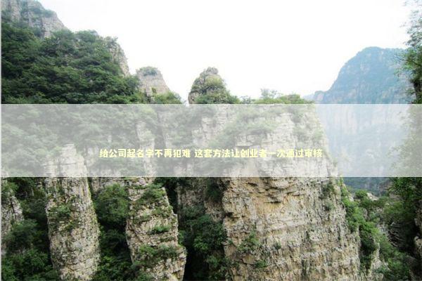 给公司起名字不再犯难 这套方法让创业者一次通过审核