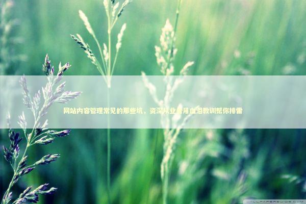 网站内容管理常见的那些坑，资深从业者用血泪教训帮你排雷